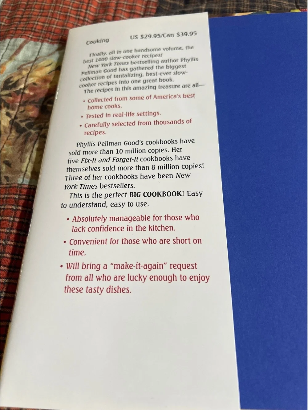 Fix-It and Forget-It Big Cookbook by Phyllis Pellman Good - 1400 Slow Cooker & C